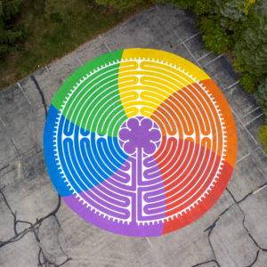 Rainbow colored labyrinth